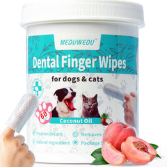 Les lingettes dentaires MEDUWEDU pour chiens et chats offrent une haleine plus fraîche.