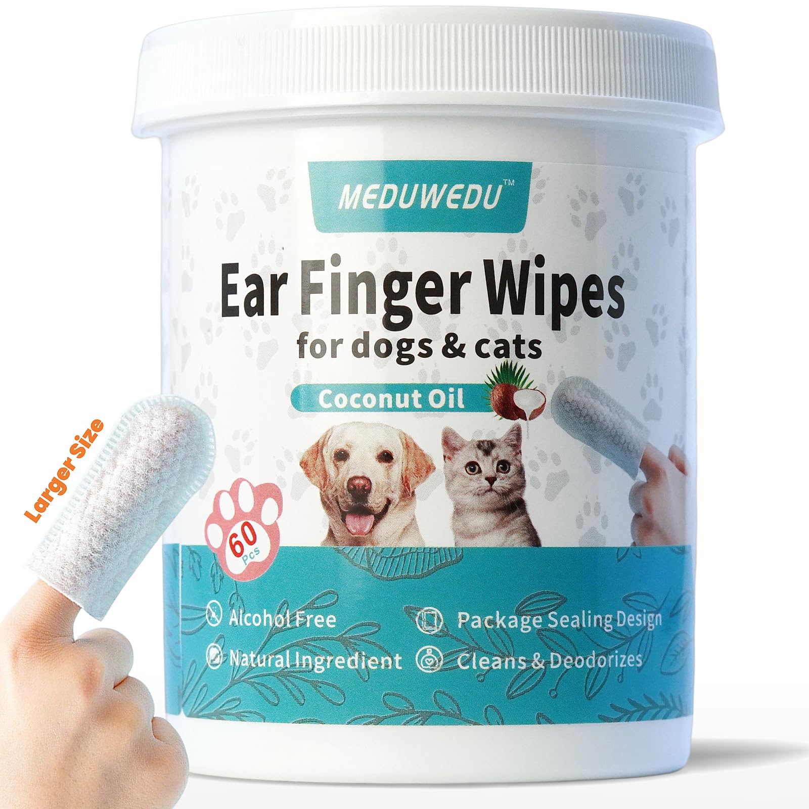 MEDUWEDU lingettes nettoyage-oreilles-doigts : nettoyage doux et pratique pour oreilles sensibles.
