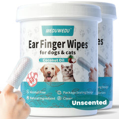 LINGETTES MEDUWEDU pour nettoyage des oreilles au doigt chez chiens et chats.