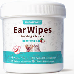 Lingettes MEDUWEDU pour oreilles, nettoyage en douceur et efficacité pour chiens et chats.