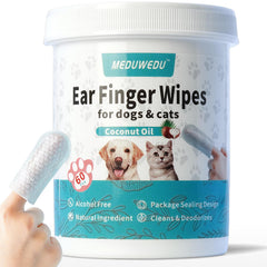 Lingettes MEDUWEDU pour oreilles en doigt, nettoyage en douceur.