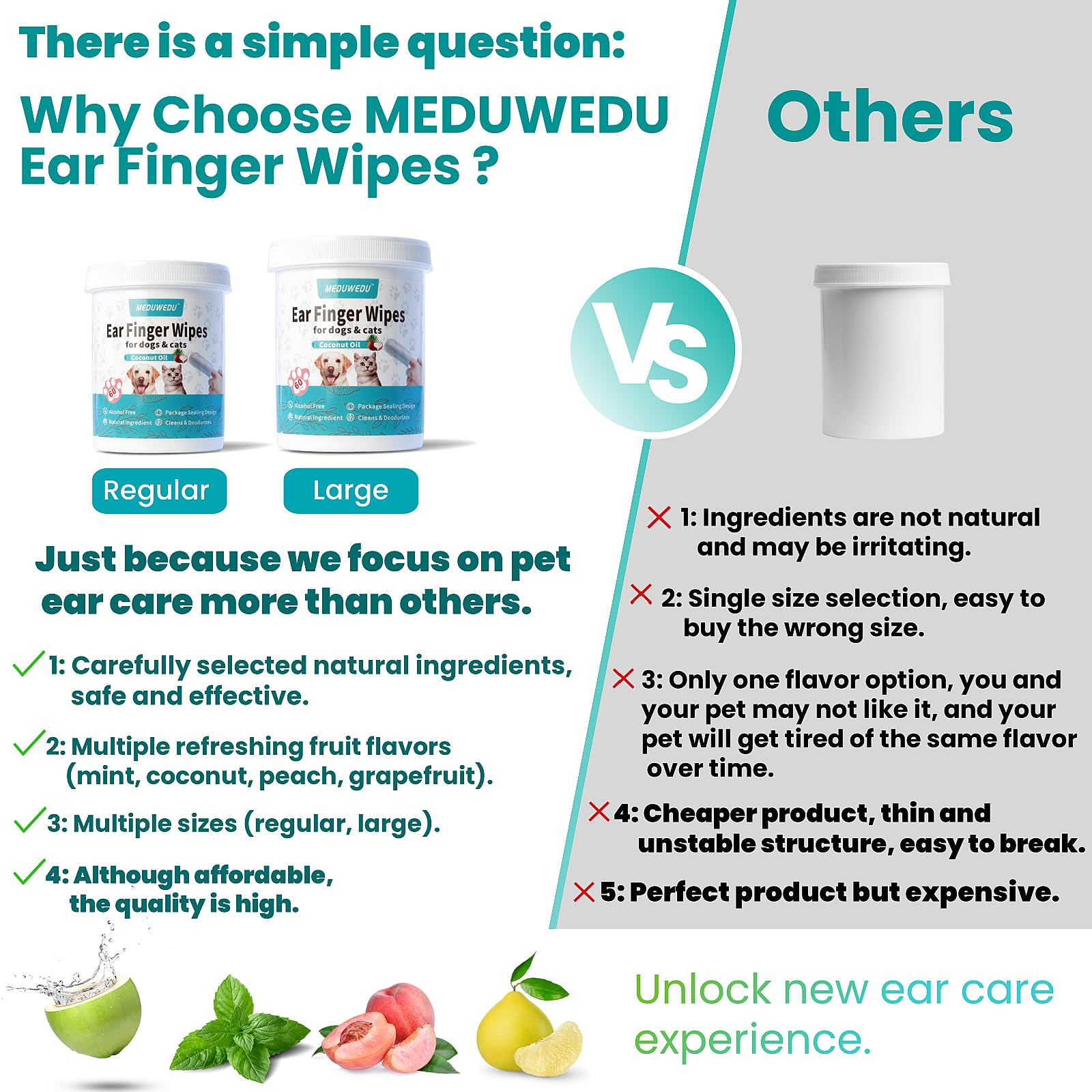Lingettes MEDUWEDU sans alcool, respect de la peau sensible.