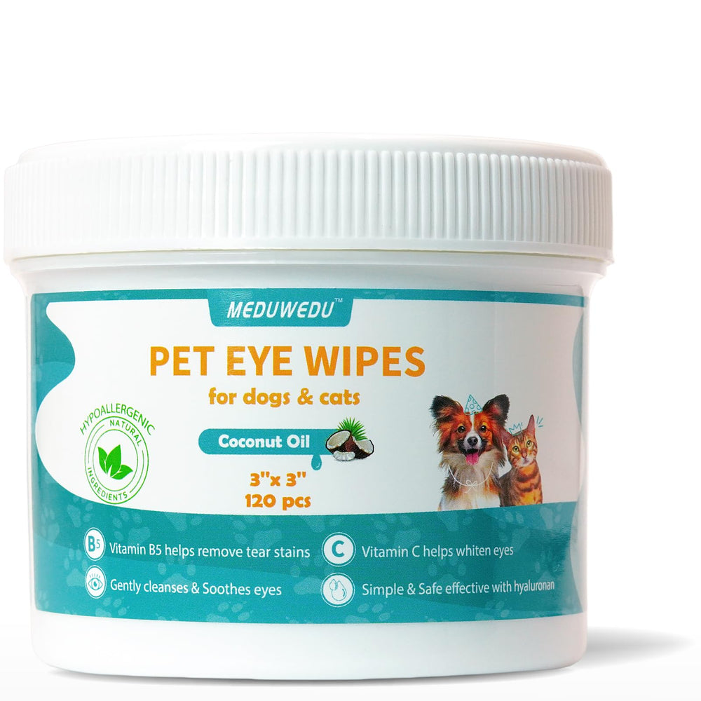 MEDUWEDU lingettes yeux – nettoyage doux pour chiens et chats, réduction des irritations.