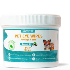 MEDUWEDU lingettes yeux – nettoyage doux pour chiens et chats, réduction des irritations.