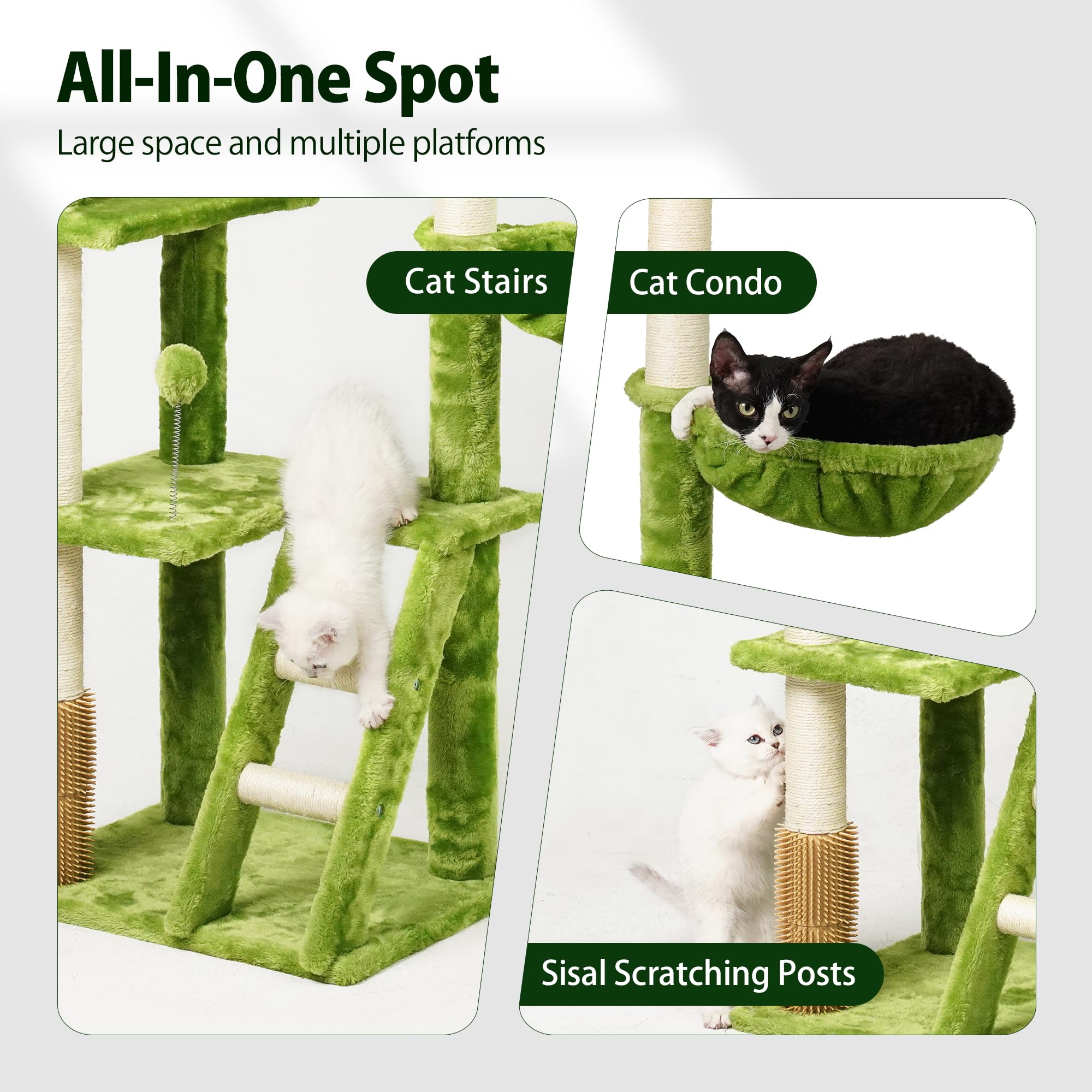 Meecal arbre-chat 65 pouces boule interactive pour jeu stimulant