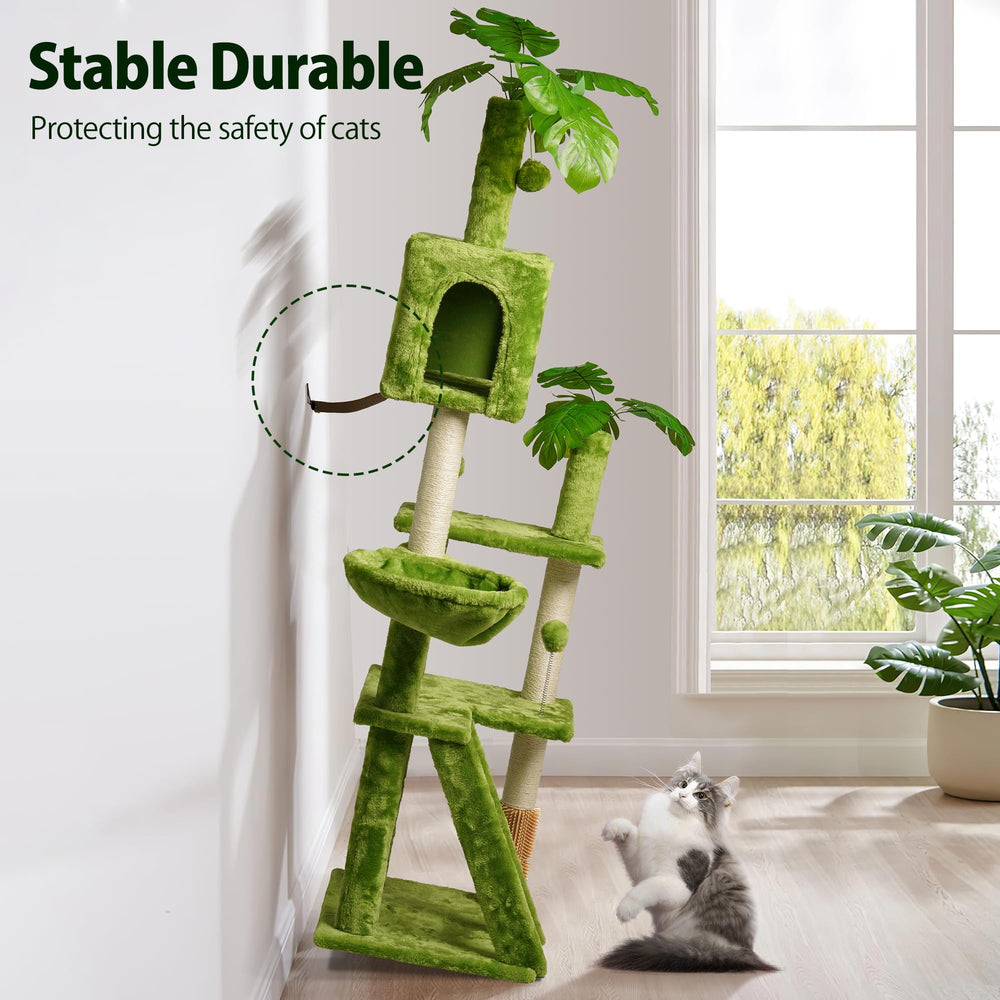 Meecal arbre-chat 65 pouces échelle intérieure facilitant l’accès multi-niveaux
