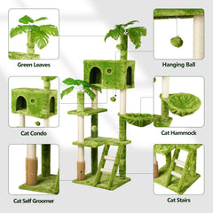 Meecal arbre-chat 65 pouces poste-griffage en sisal pour affûter les griffes
