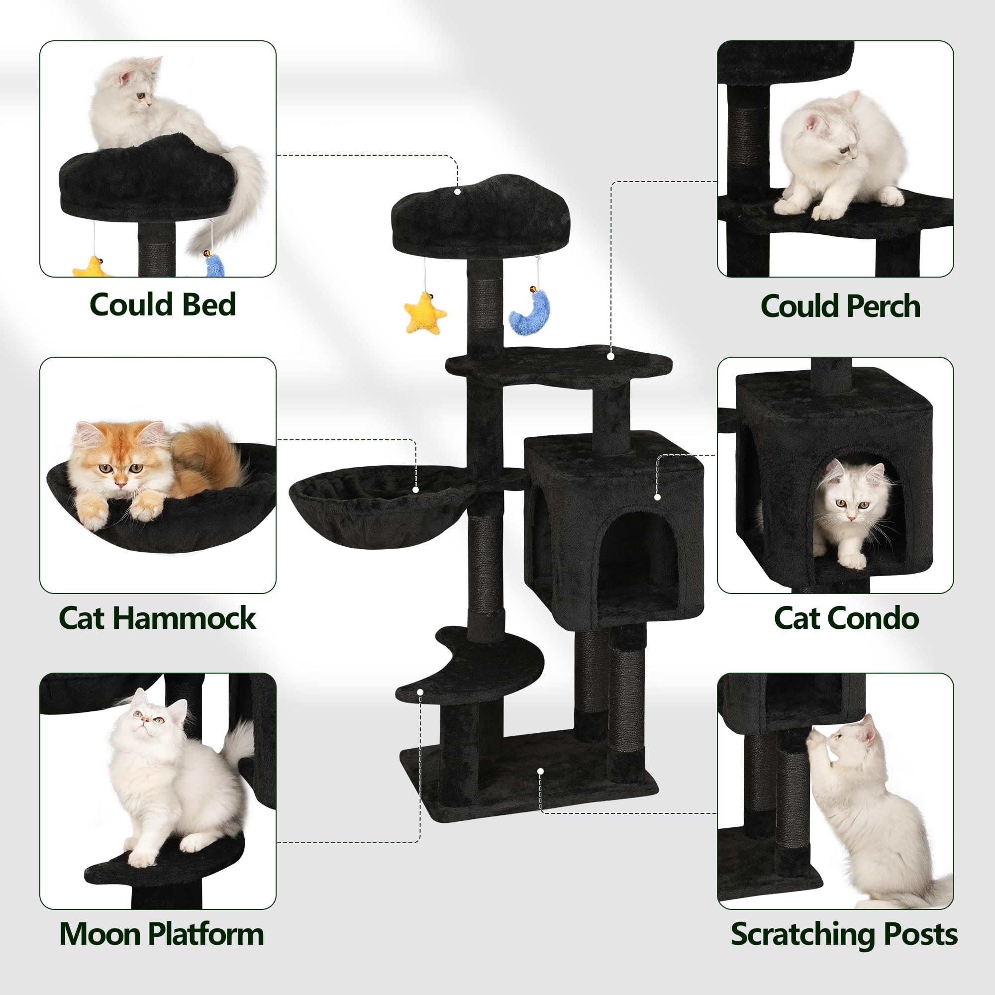 Meecal Gothic Arbre Chat grattoir-sisal: poste à griffes robuste pour chats.