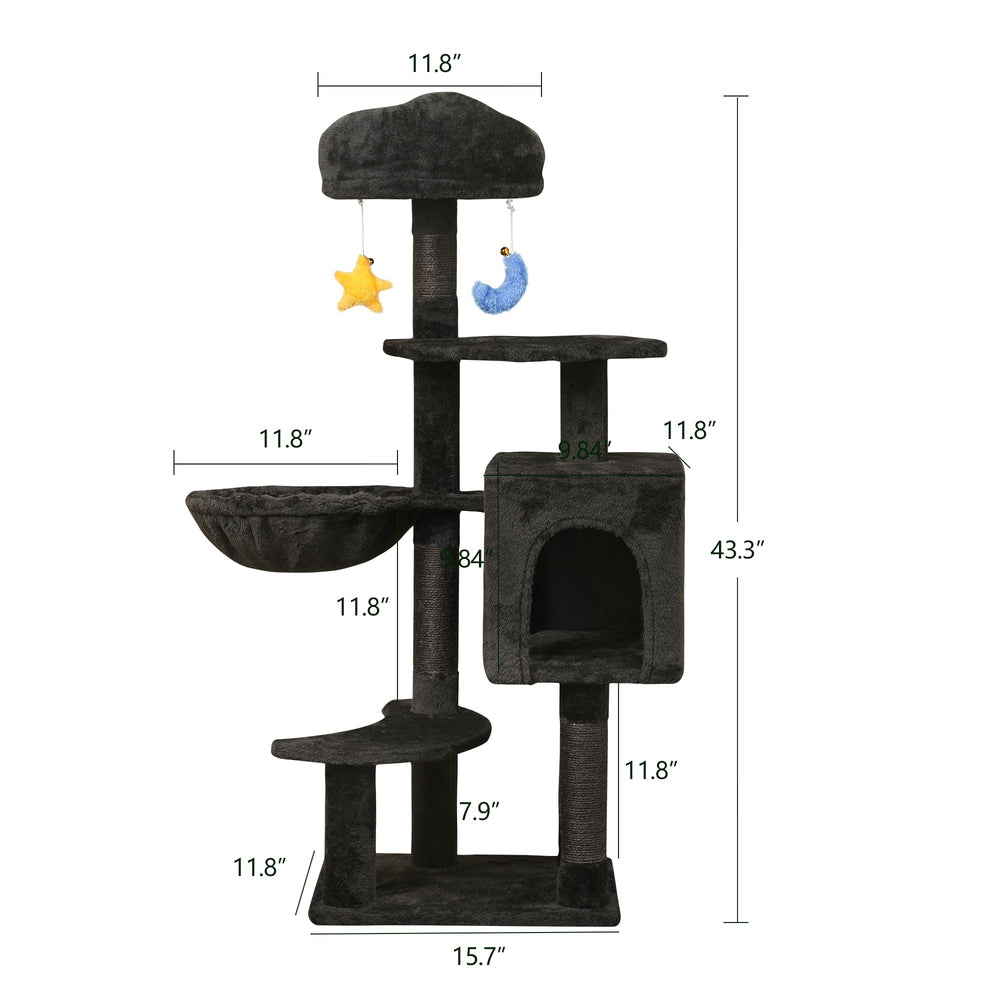 Meecal Gothic Arbre Chat plateformes-multiniveau: espace vertical pour explorer et grimper.