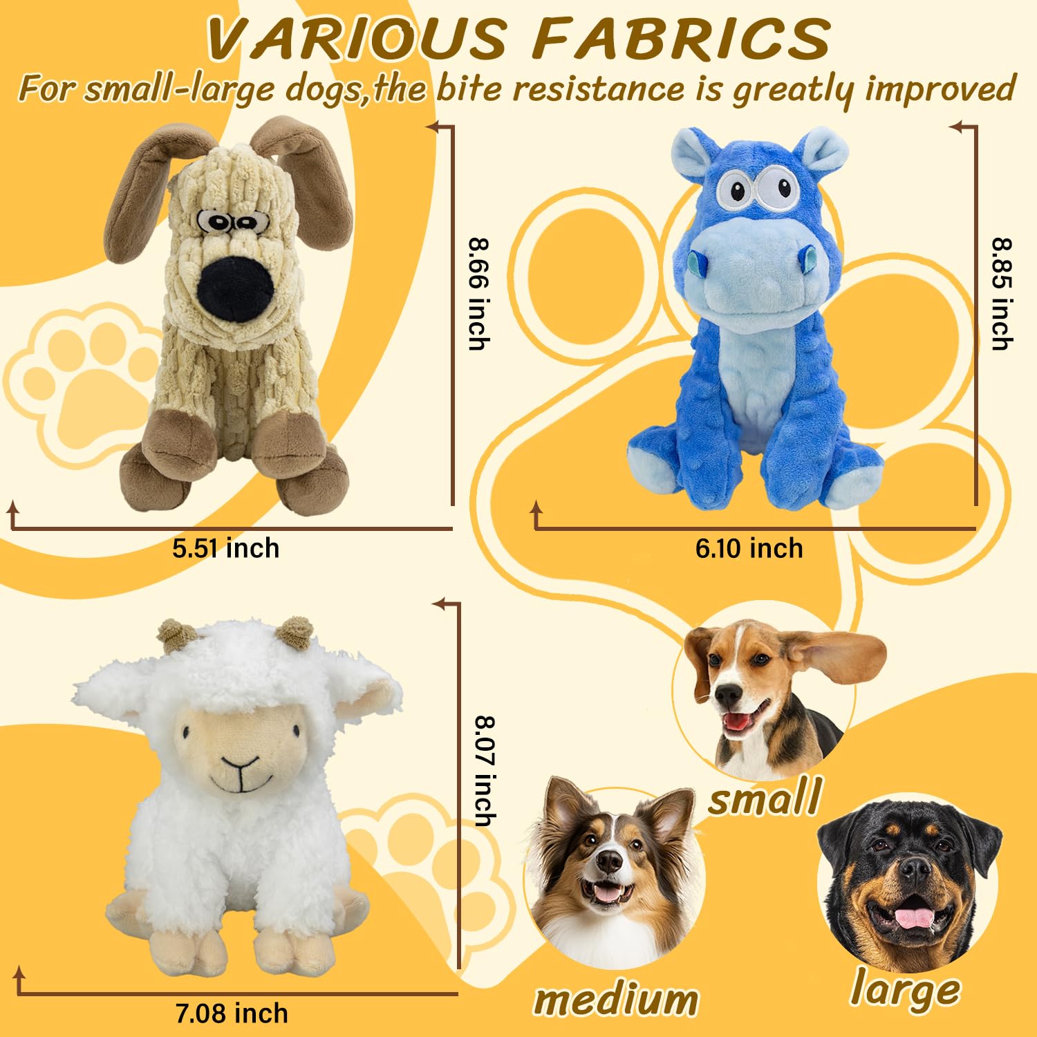 MeetYooo mouton jouet peluche, idéal pour câlins et mastication légère