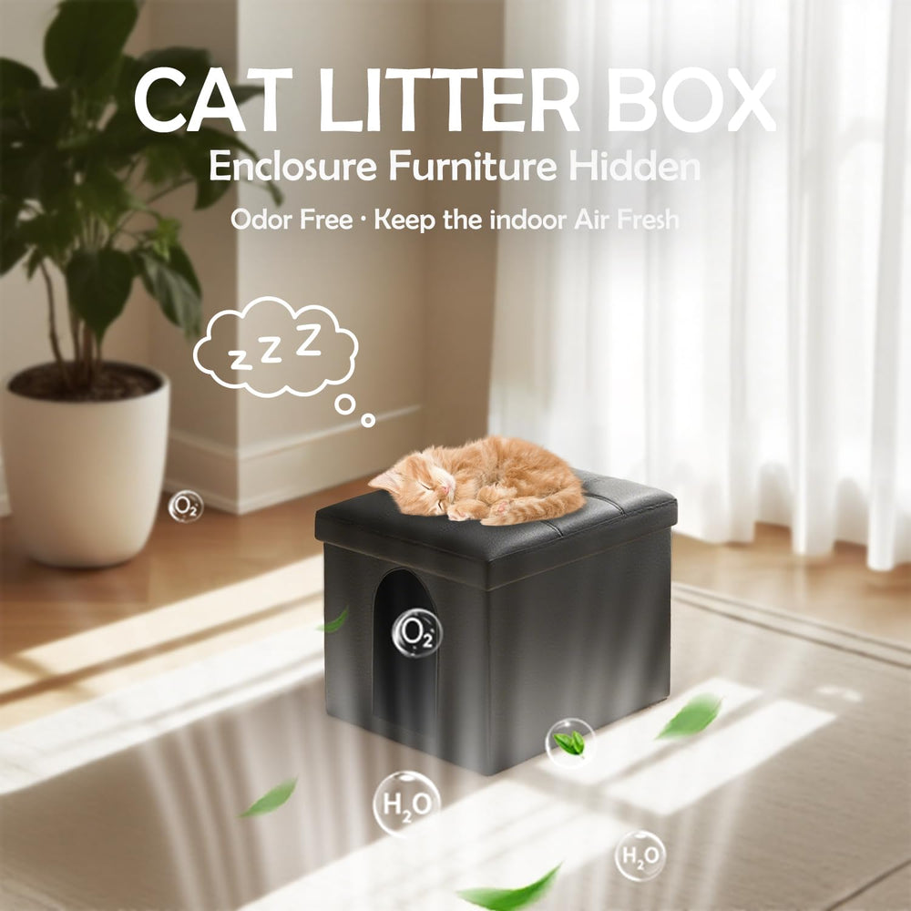 MEEXPAWS cabinet-litiere-cache-chat assure rangement discret et pratique.