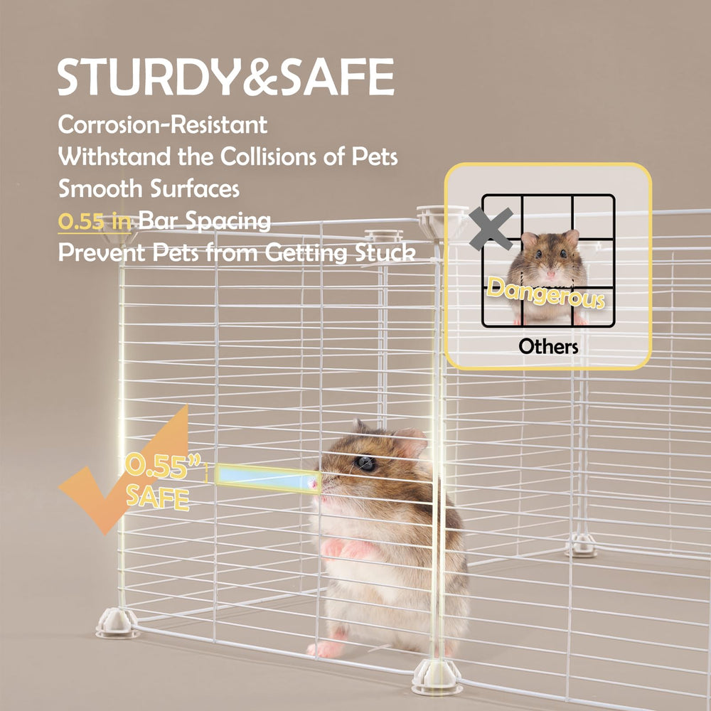 MEEXPAWS cage petits animaux barres espacement 0,5 pouce sécurité anti-évasion