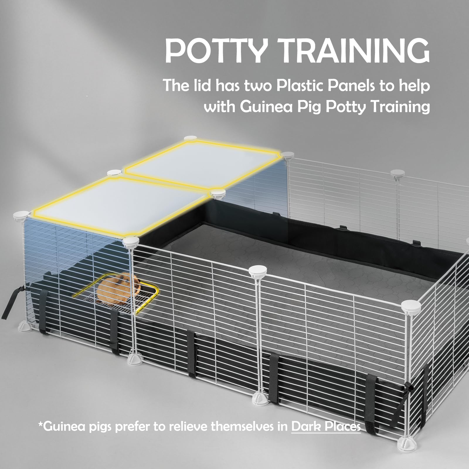 MEEXPAWS cage petits animaux panneaux toilettes potty training pour cochon d'inde
