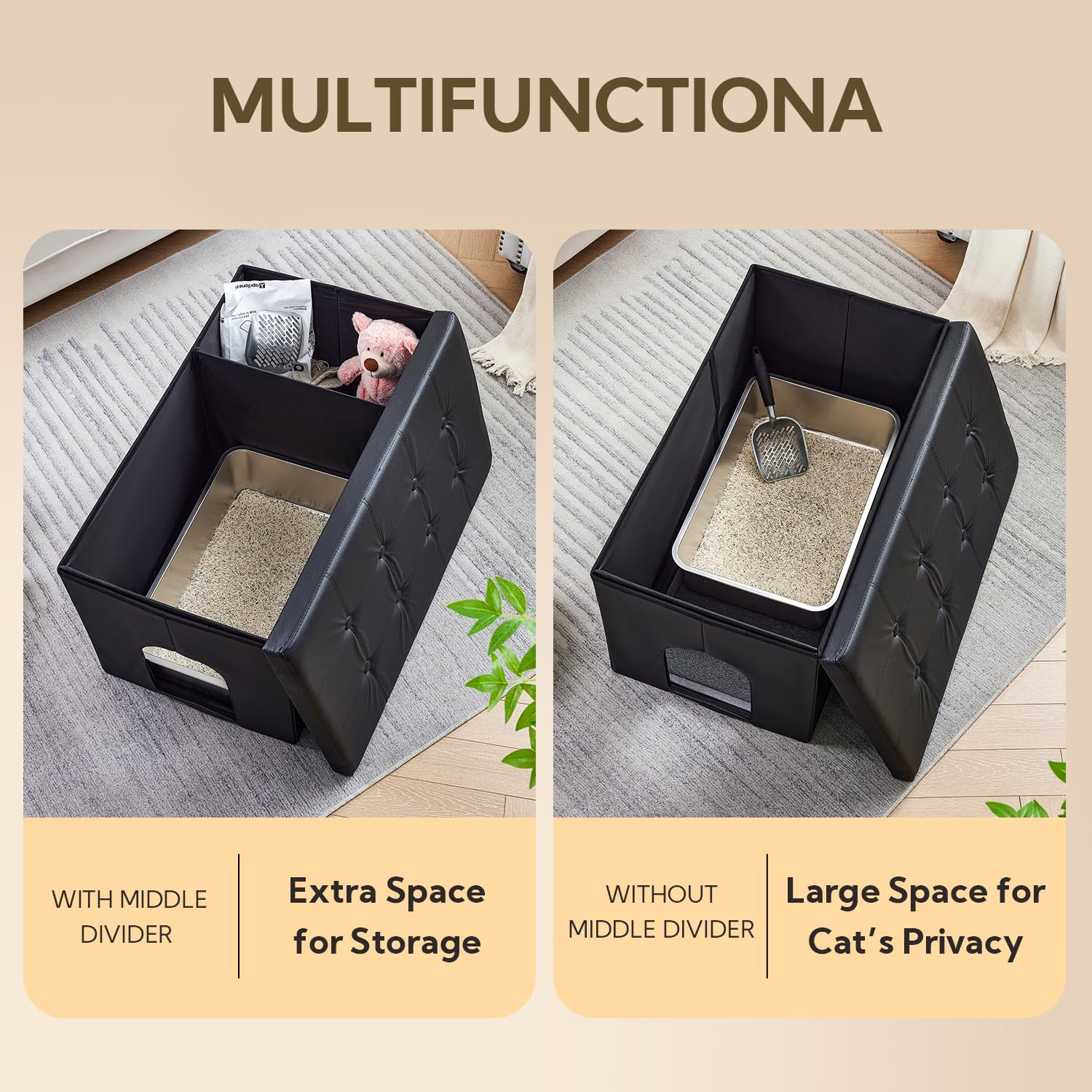 MEEXPAWS grand espace : adapté à la plupart des bacs à litière.