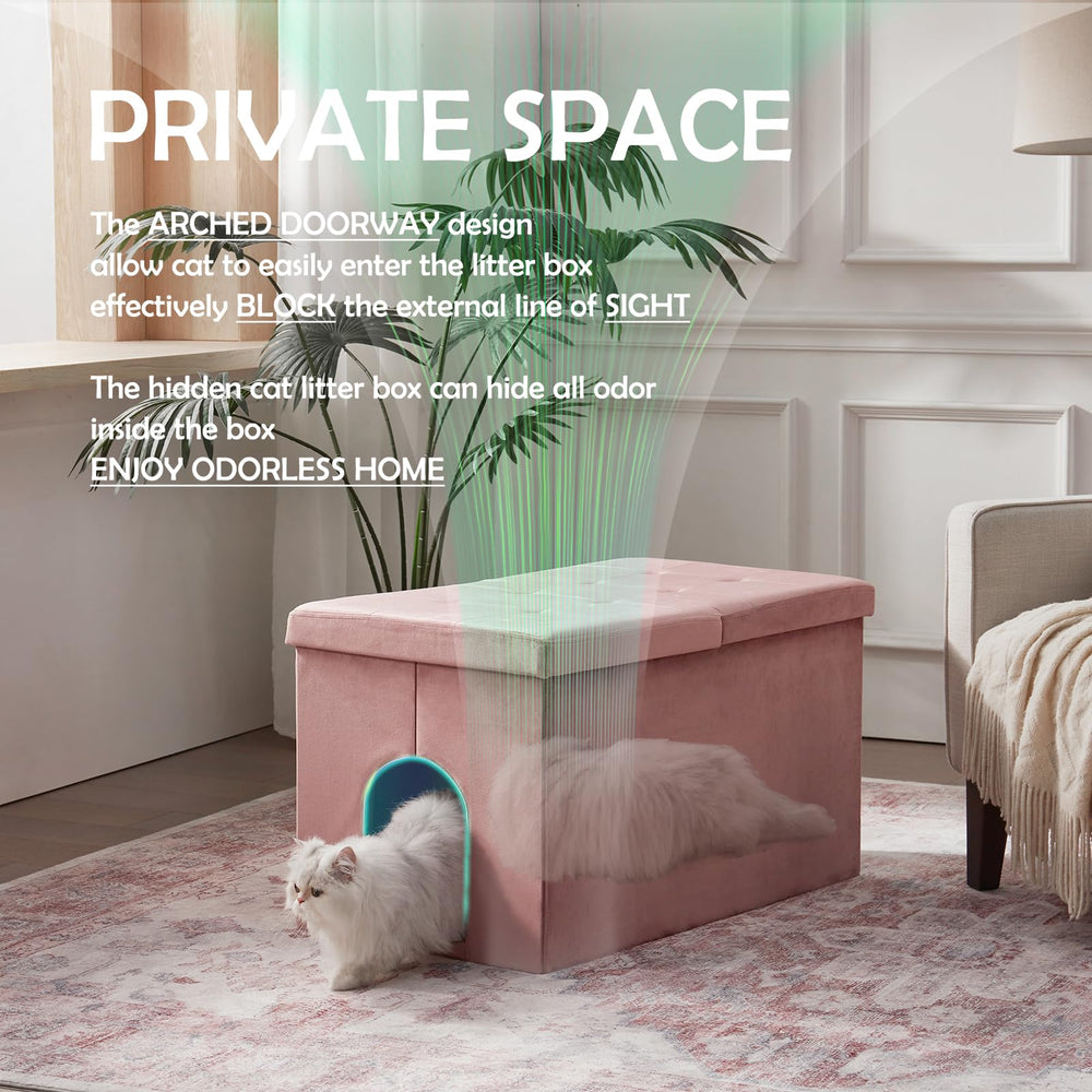 MEEXPAWS meuble velours banc rangement – ambiance chic et espace de rangement.