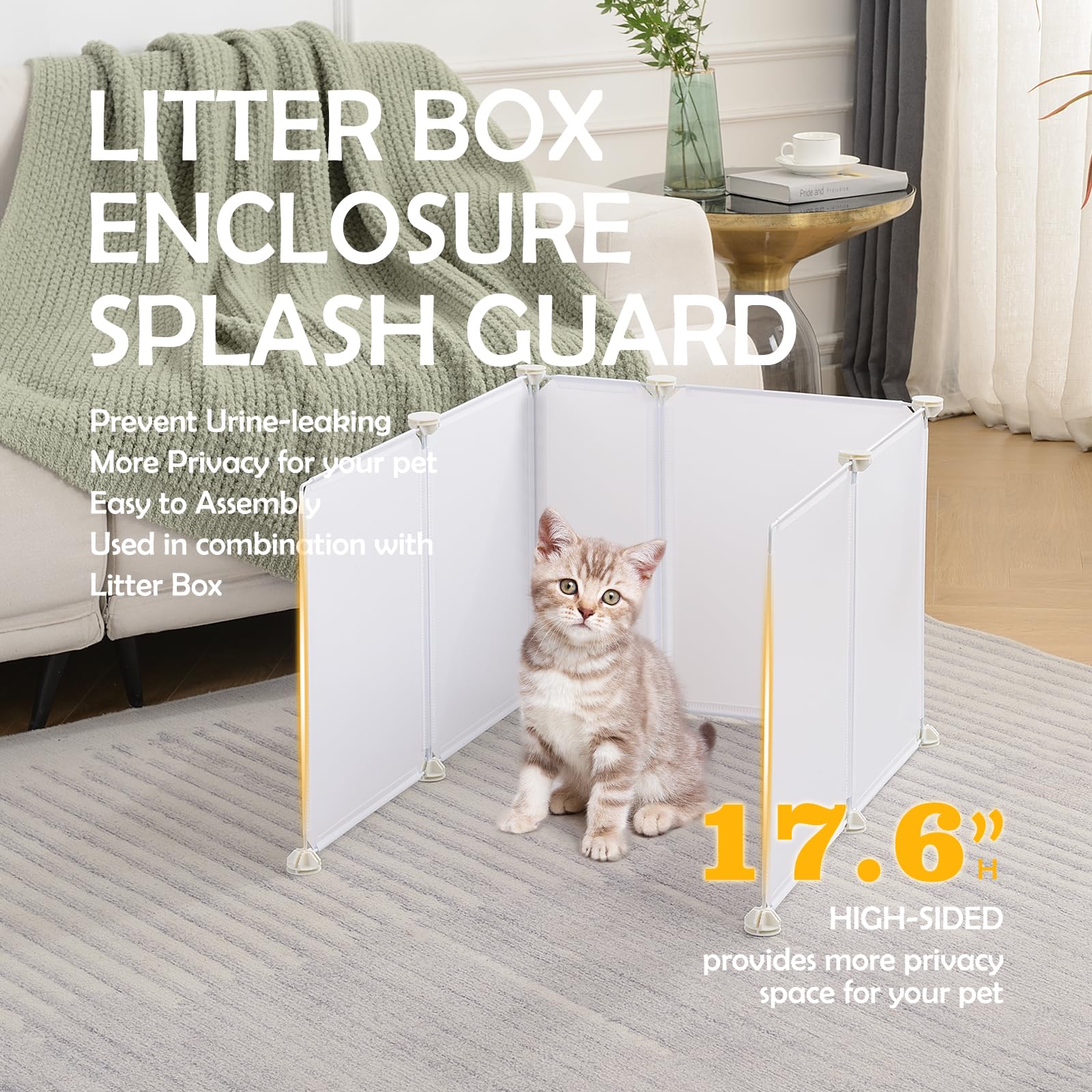 MEEXPAWS murs-lisses-impermeables-litiere, faciles à nettoyer.
