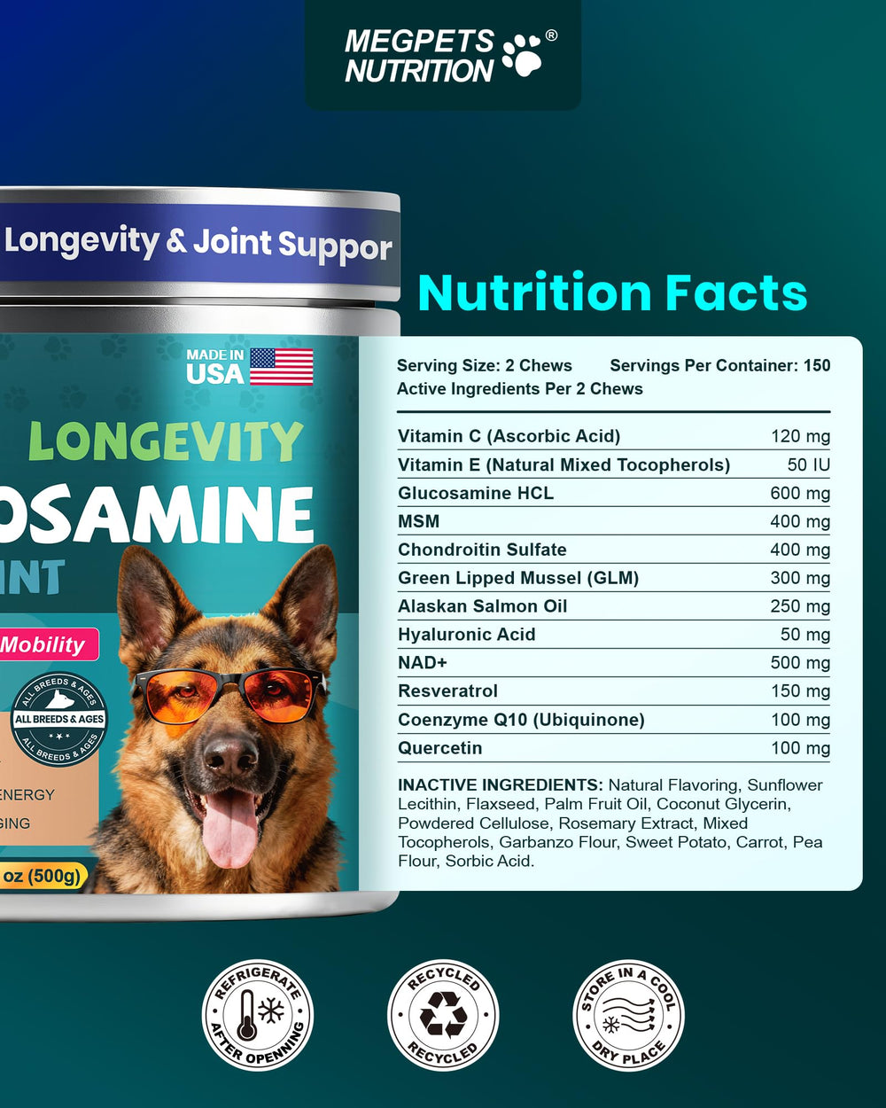 MEGPETS NUTRITION NAD+ utilisation quotidienne pratique
