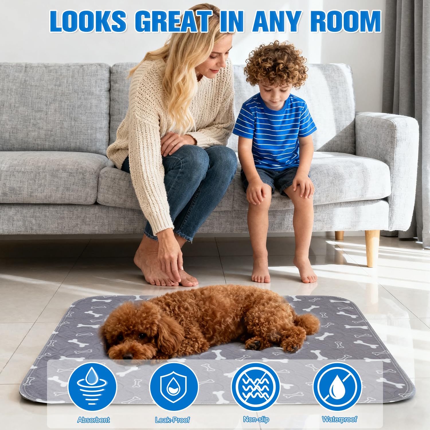 MeiAid Puppypad anti-glisse, parfait pour domicile, voiture ou voyage.