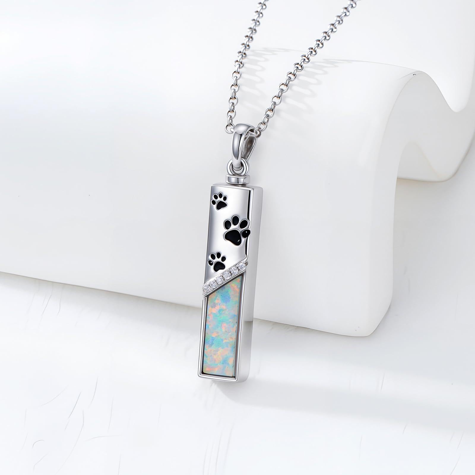 MEIDERBO collier-urne crémation opale: barre élégante pour mémorial discret.