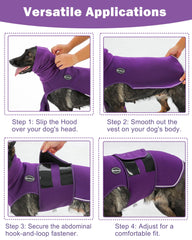 Meifsou gilet anti-anxiété chien capuche — ouverture totale facile, mise en place rapide