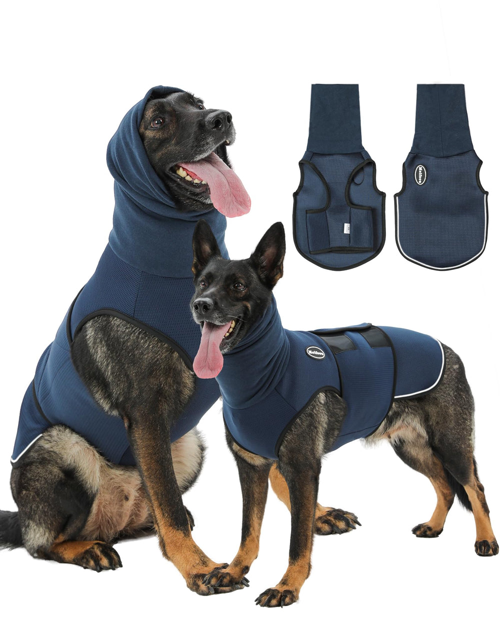 Gilet Meifsou anti anxiété avec capuche apaise le chien pendant les orages.
