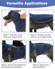 Meifsou gilet anti-anxiété chien velours tête, douceur autour des oreilles.
