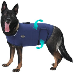 Gilet anti-anxiété Meifsou pour chien, vue face, démontrant le design enveloppant
