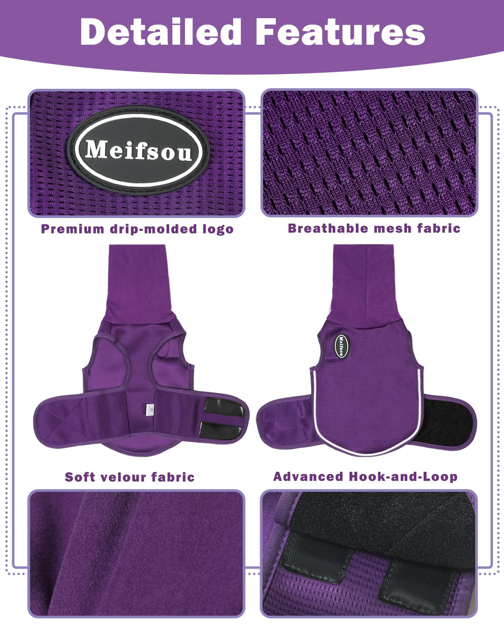 Gilet Meifsou chien capuche mesh respirant, confort durable et flux d'air optimal.
