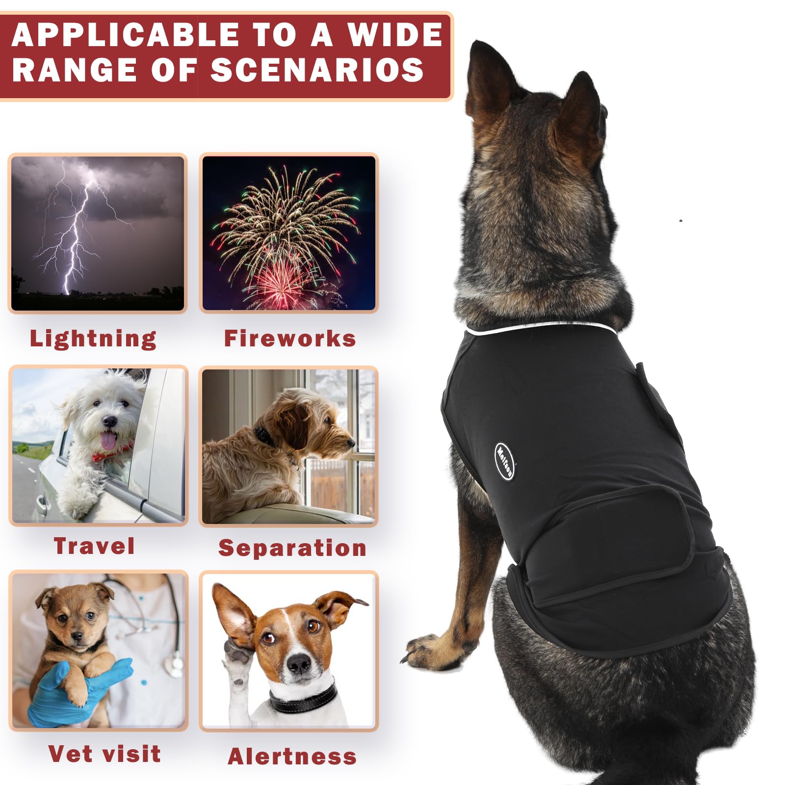 Meifsou Veste anxiete chien – tissu doux et elastique, confort longue duree.