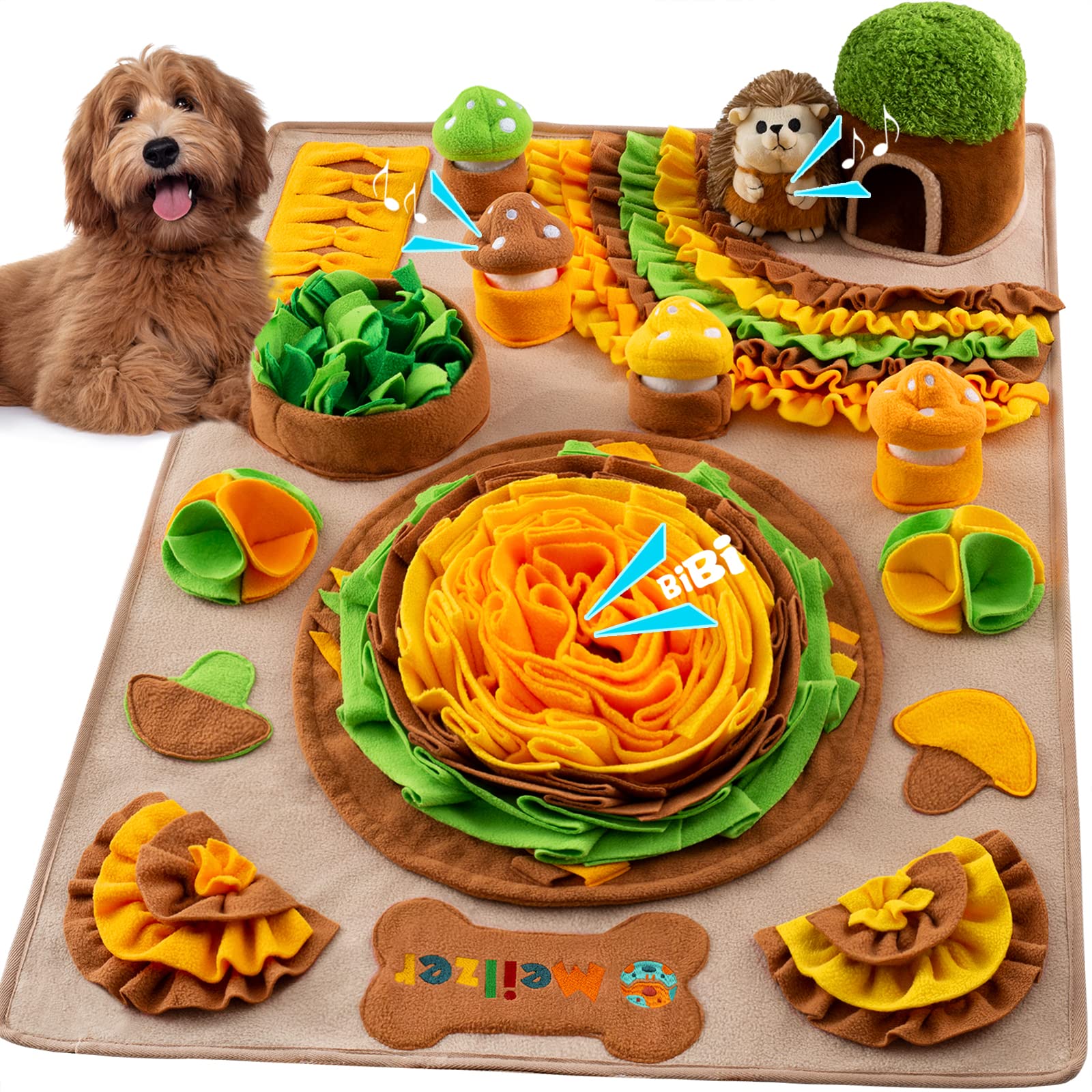 Meilzer Tapis olfactif grand pour chien en action, aide à ralentir l’alimentation par l’exploration.