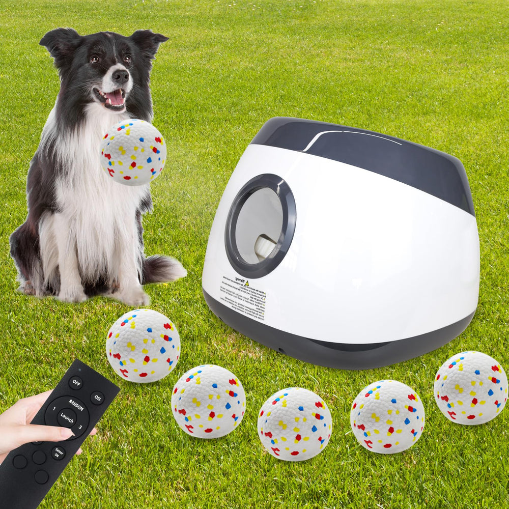 Lanceur automatique MEKAPLE pour chien avec télécommande, sessions interactives.
