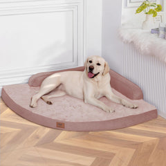 MEKIY grand lit orthopédique pour chien avec côtés rose XXL offrant un soutien ciblé