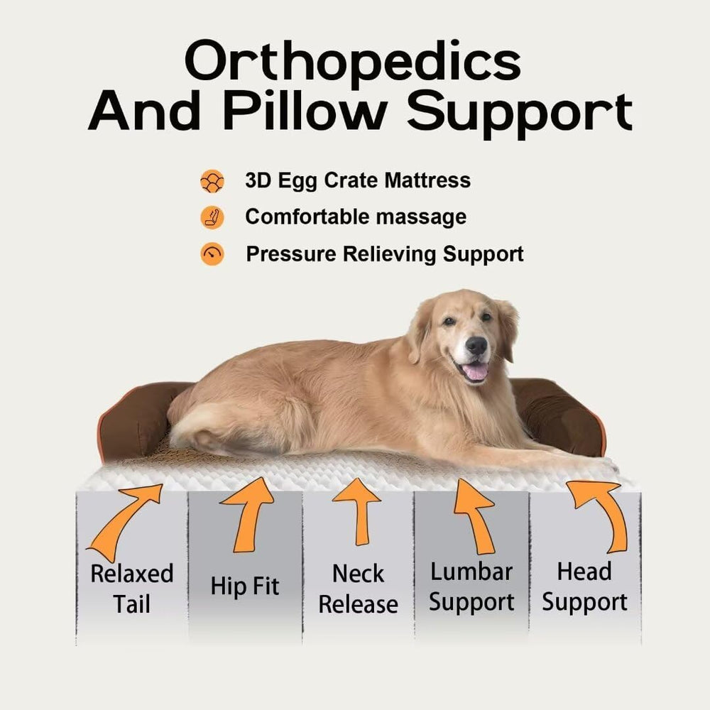 MEKIY lit chien gros bolster en U, confort et sécurité
