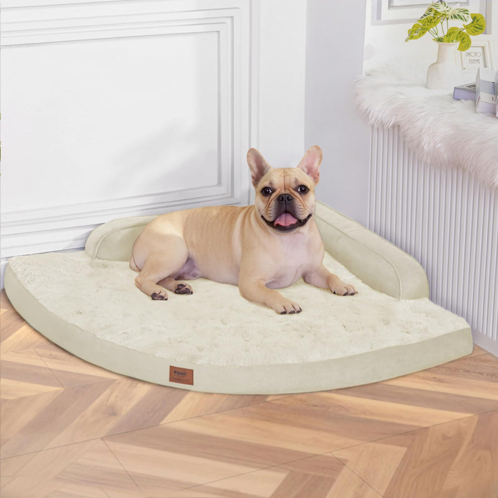 MEKIY lit-chien orthopédique avec bordures offre un soutien ciblé aux grands chiens.