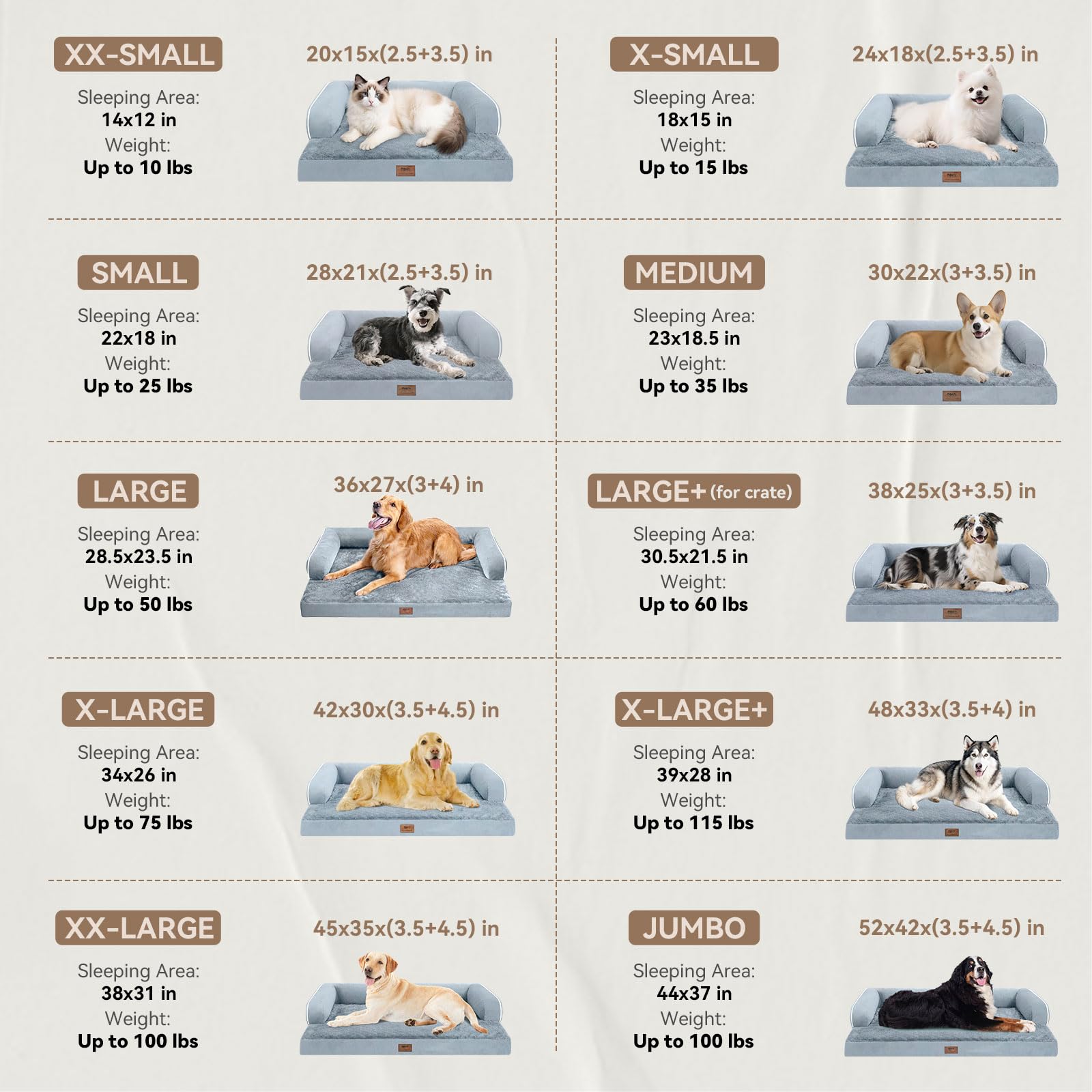 MEKIY lit chien avec cale en forme de U pour plus de détente