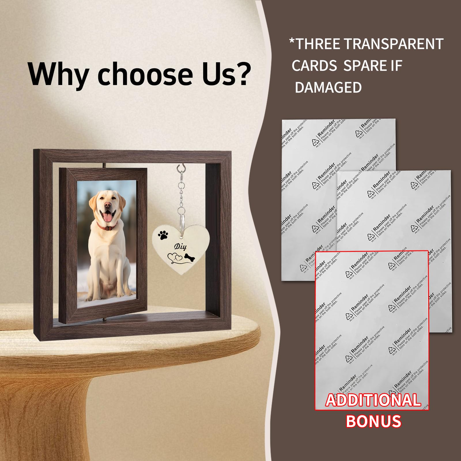 Mematflo design rotatif; cadre vivant qui garde le lien avec votre animal.