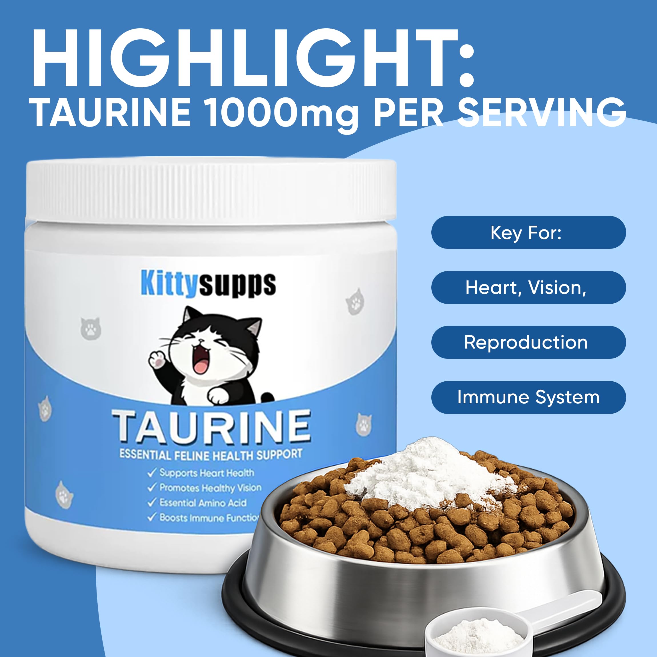 MEMOCORE Kittysupps Taurine pour chats – peau saine et confort cutané