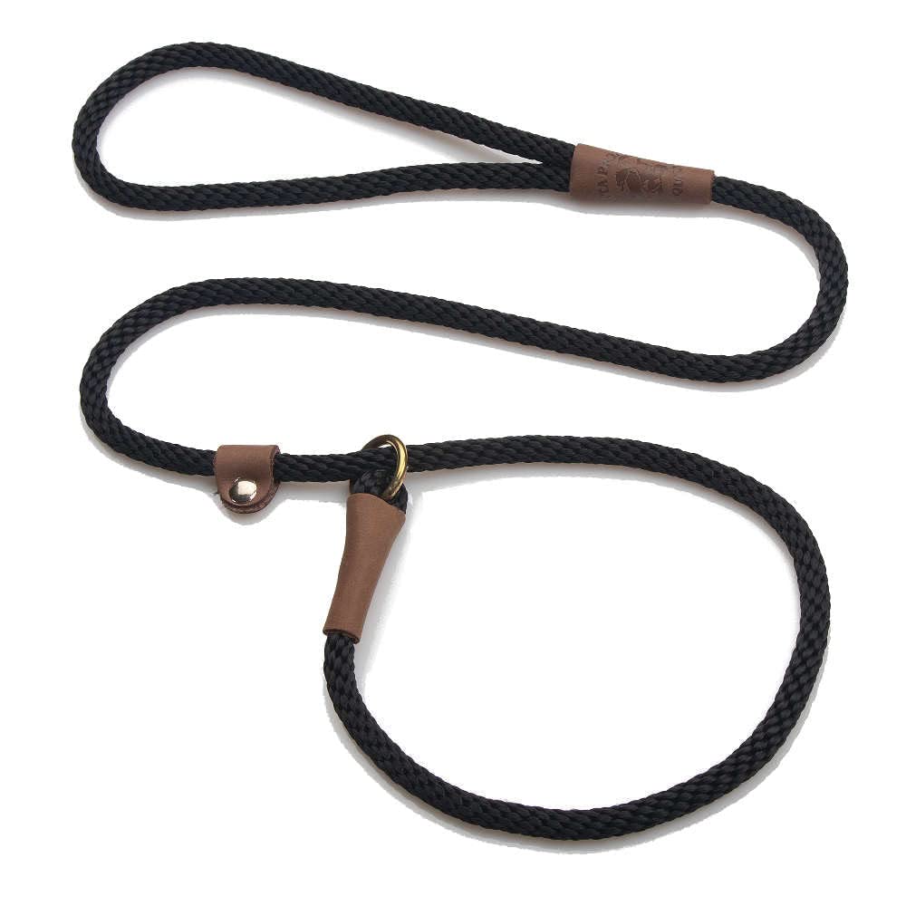 Mendota Laisse Slip Noir etats-unis 6 pieds: robuste et pratique pour entraînement et promenade.
