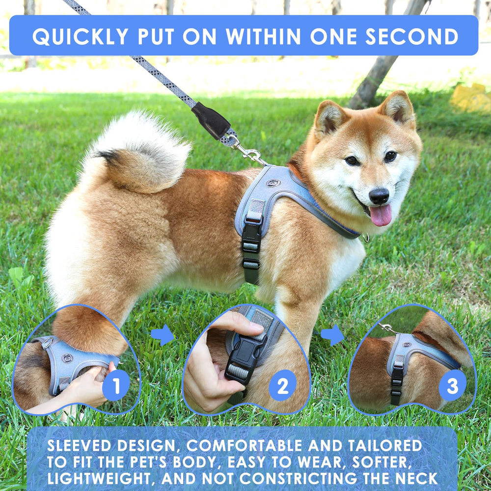 Harnais Mengbei tribe bleu pour chien et chat avec ajustement facile