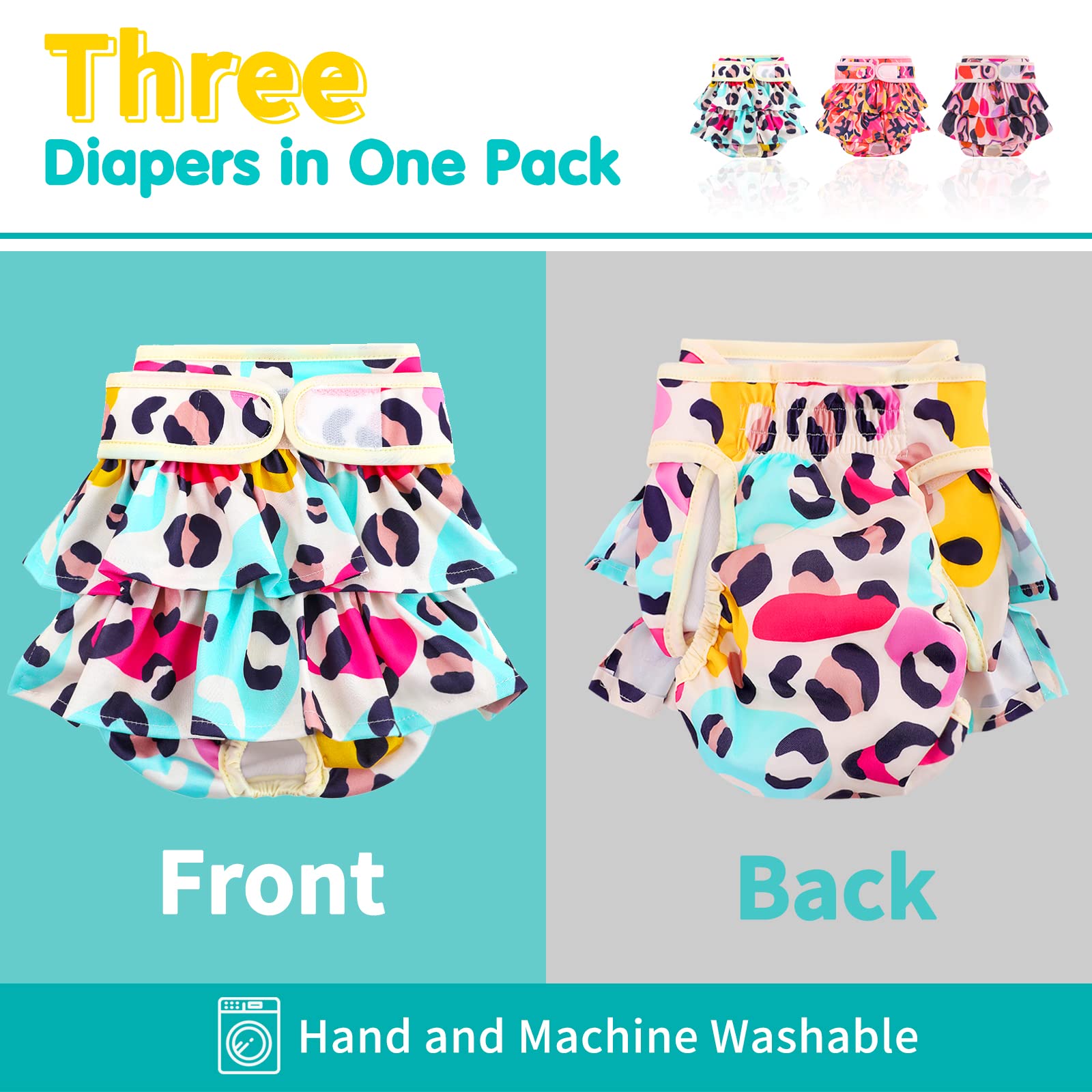 Mengelina couche-chien-femelle lavable-reutilisable: solution durable et économique.
