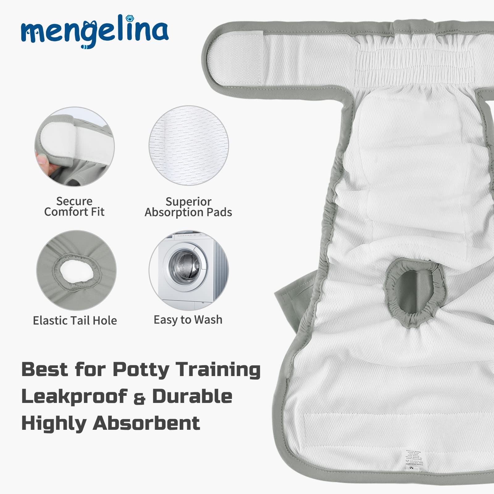 Mengelina couches femelles chiens lavables et durables pour la propreté.