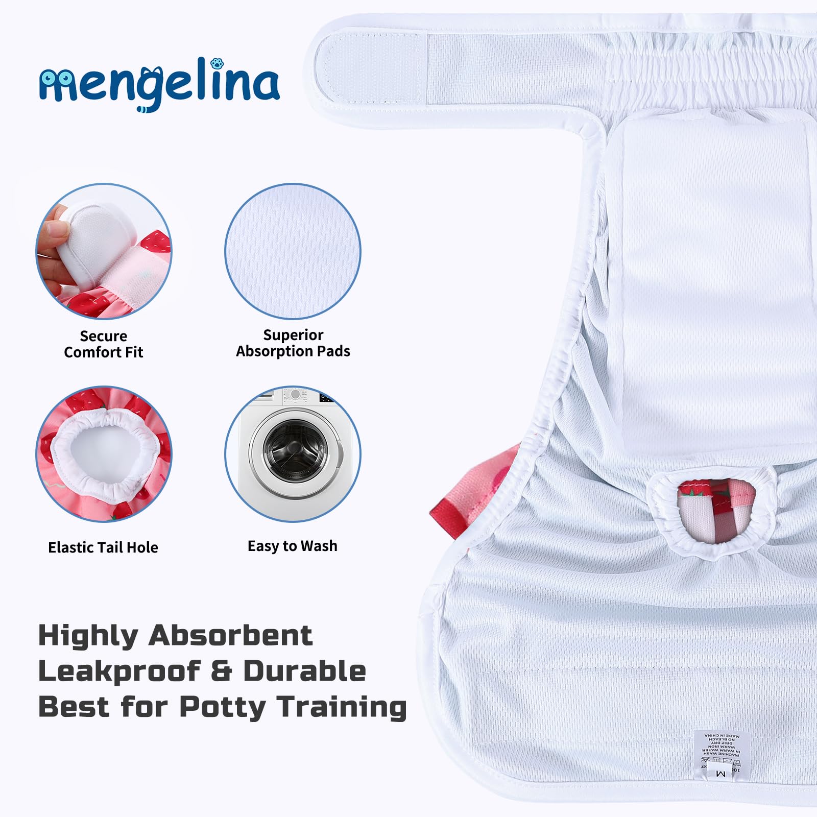 Mengelina protections anti-fuites pour chienne, ajustement sûr