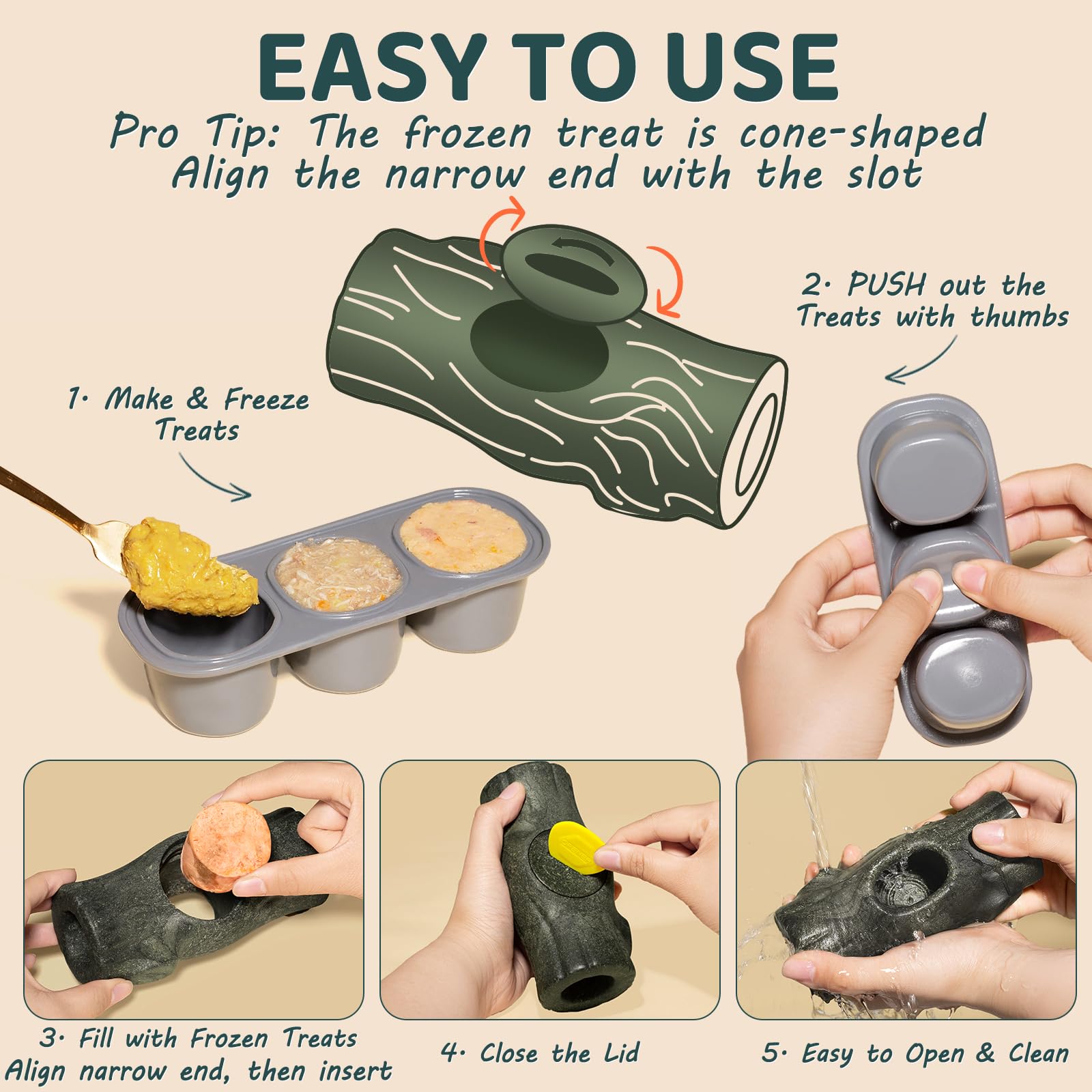 Mengjingo : moules silicone à 3 cavités pour snacks maison.