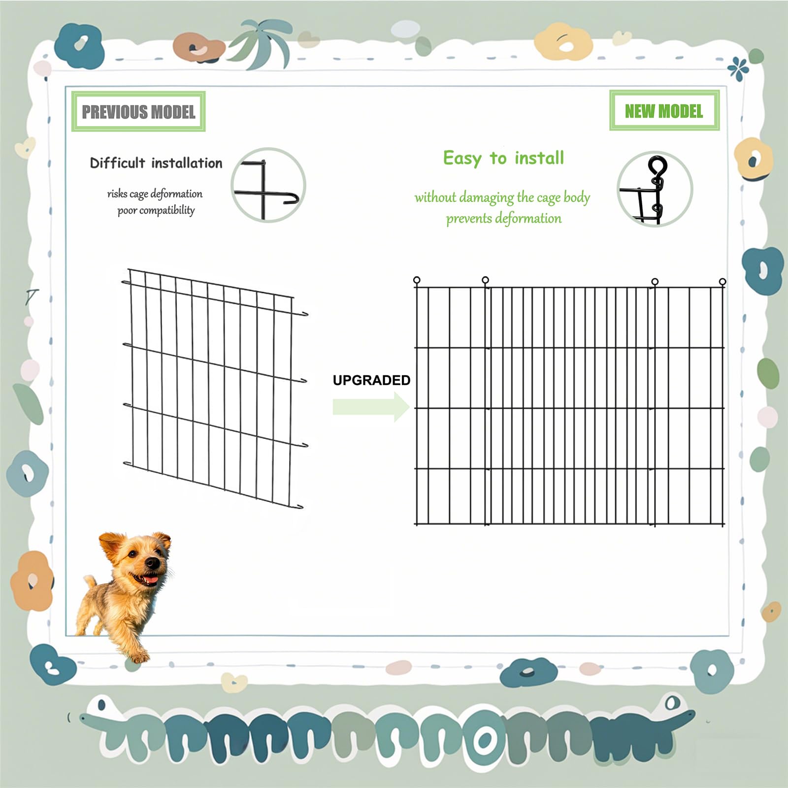 Diviseur Mengster cage-chien, largeur réglable 19,96–36,61 pouces.