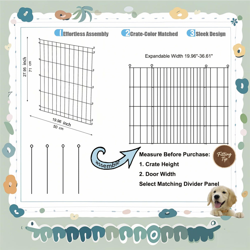 Installation rapide sans outil du diviseur Mengster pour cage-chien.