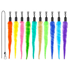 MeoHui ensemble d’attaches ver ondulant colorées pour jouets de chat, stimulation ludique.