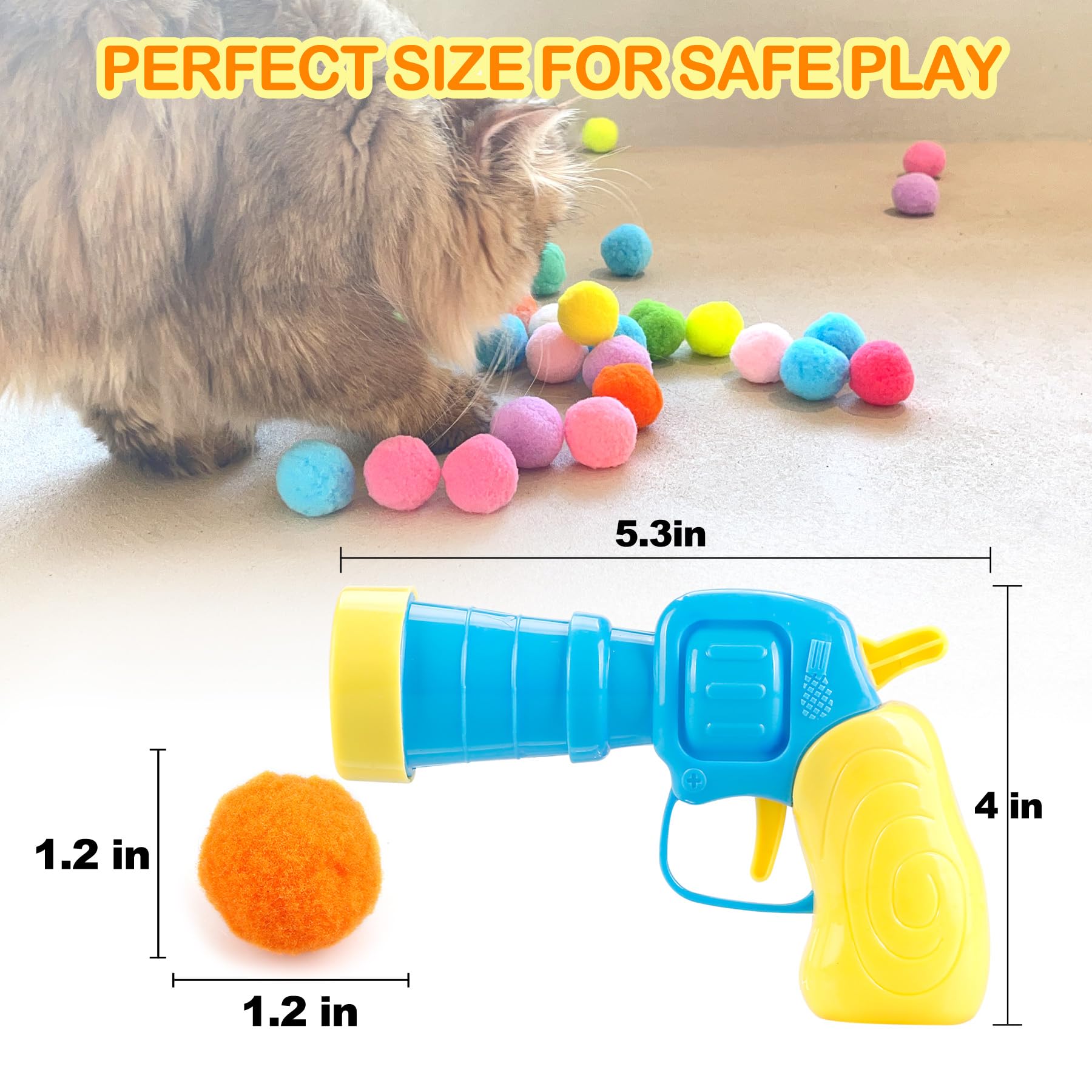 MeoHui balles-chat-peluche-1-2-pouces, taille idéale pour petites pattes et chasse.