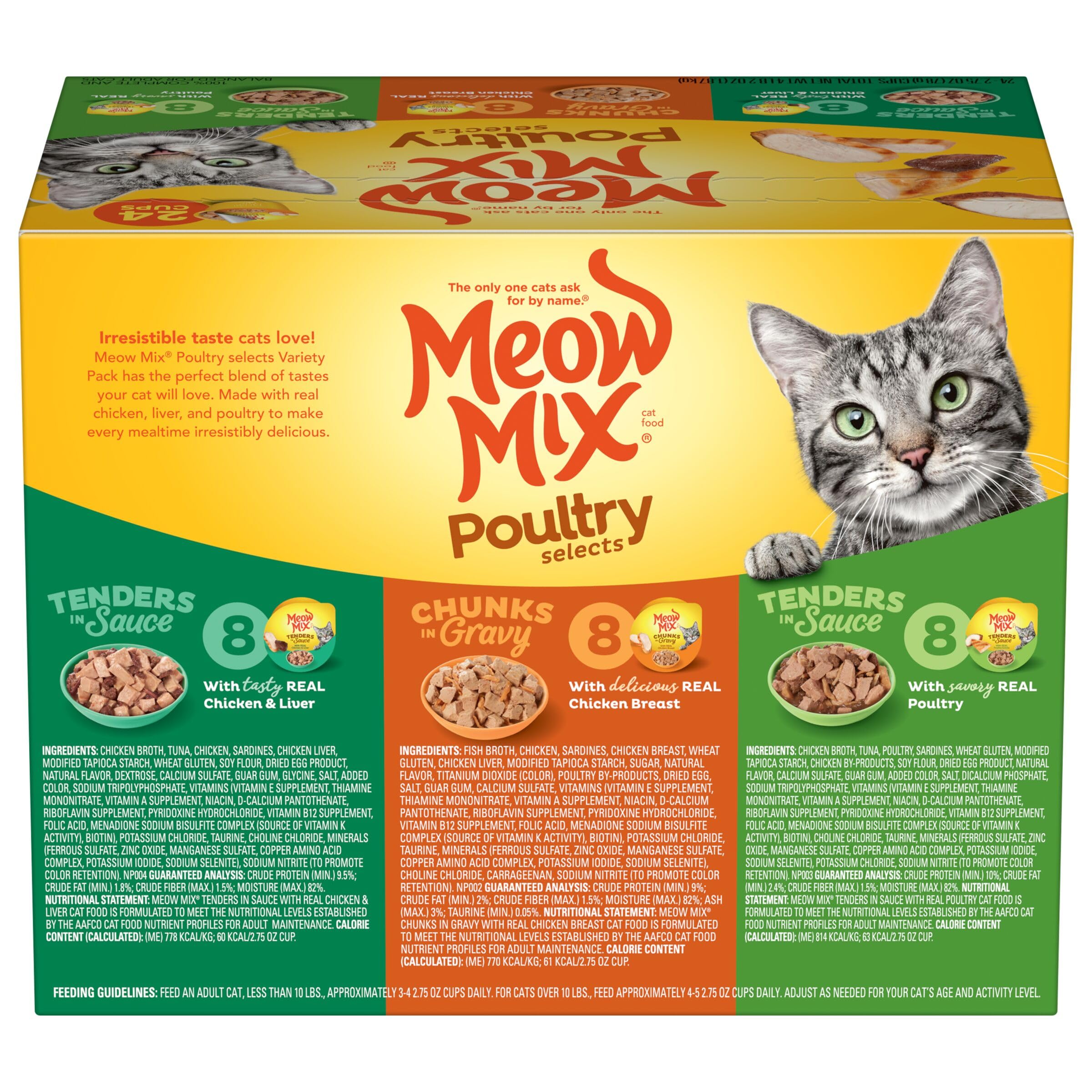 Meow Mix Format pratique, coupelles individuelles pour servir rapidement.