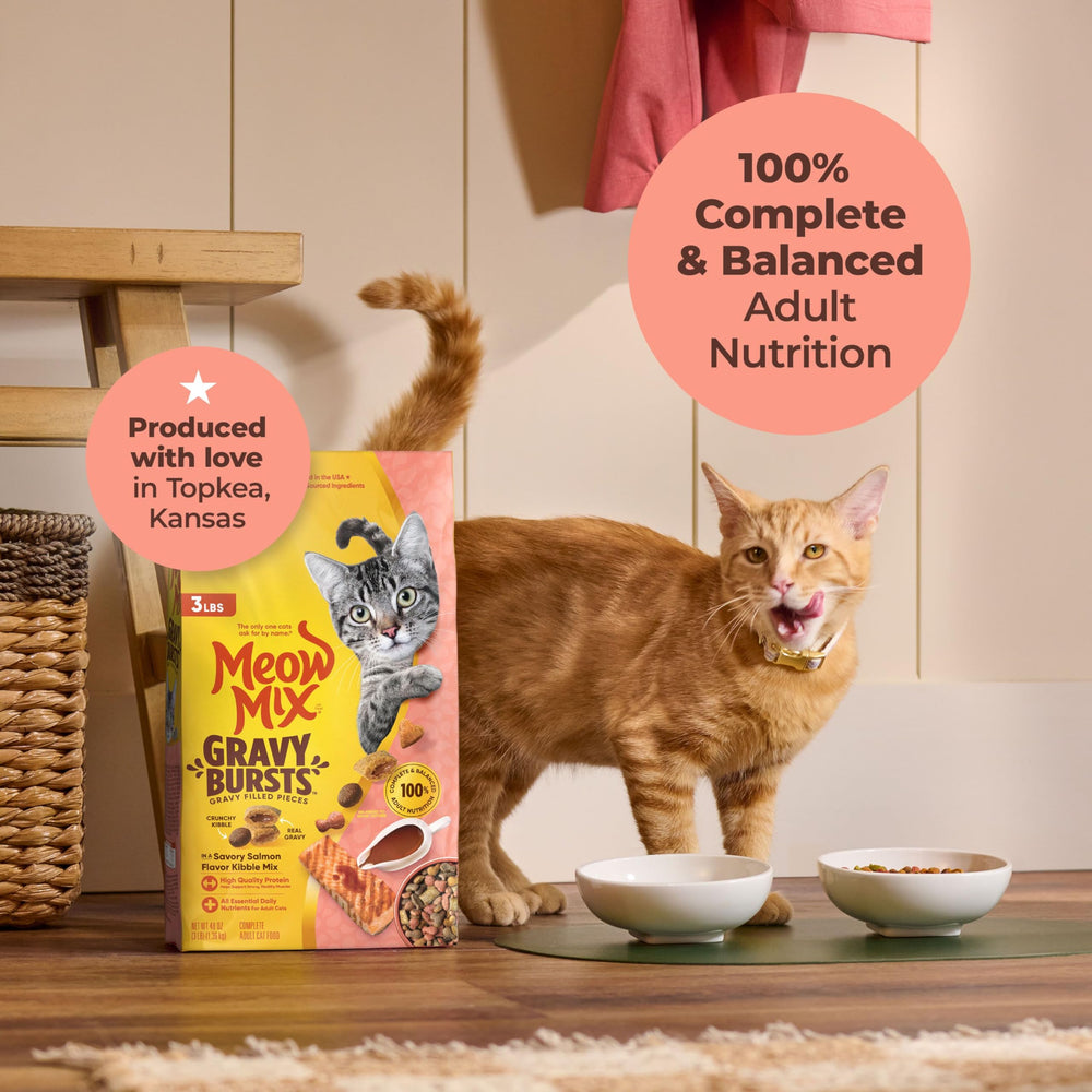 Nutrition complète pour chat adulte avec Meow Mix Gravy Bursts