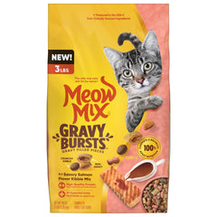 Meow Mix Gravy Bursts au saumon : bouchées croquantes avec sauce, plaisir quotidien